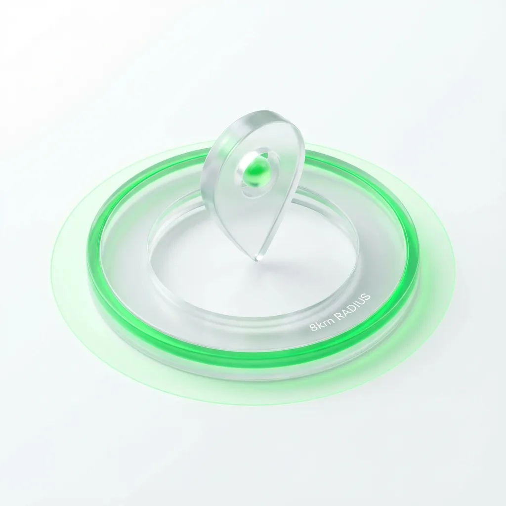 8 km radius coverage area